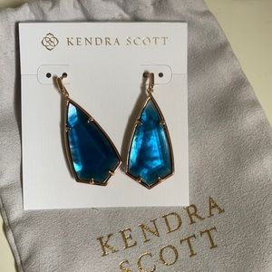 Kendra Scott Carla drop earrings blue and gold